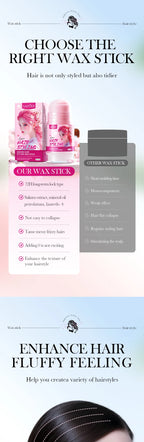 Anti-Frizz Hair Styling Wax Stick for Sleek Hairstyles