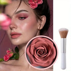 Long-Lasting Flower Petal Blush Set with Applicator Brush