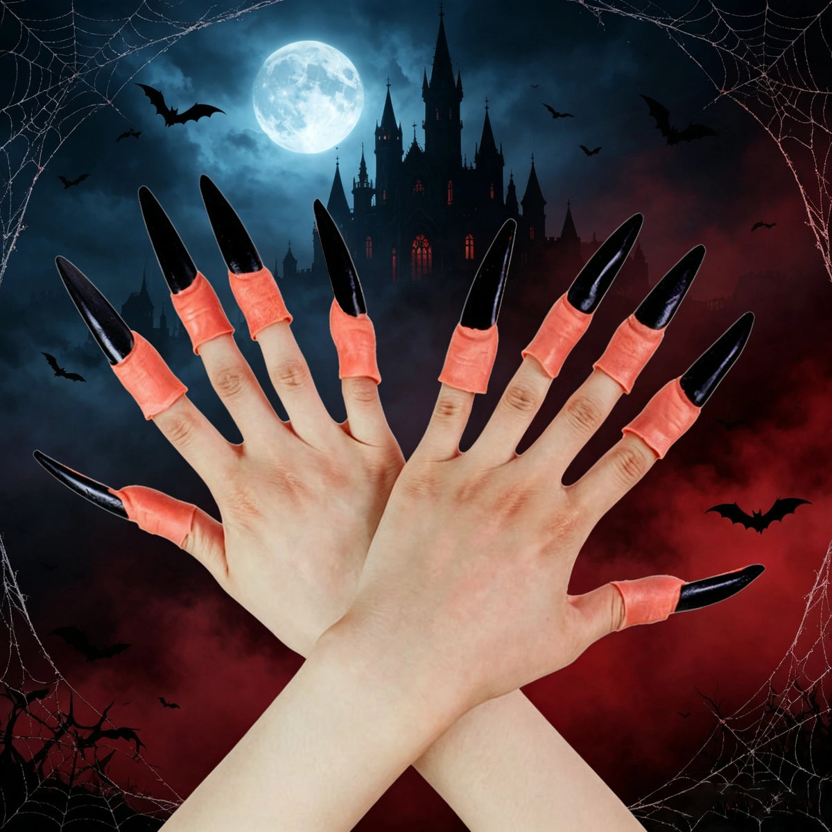 Scary Witch Claw Finger Nails for Halloween Costumes