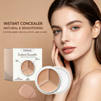 3-Color Cream Concealer Palette for Dark Circles and Blemishes