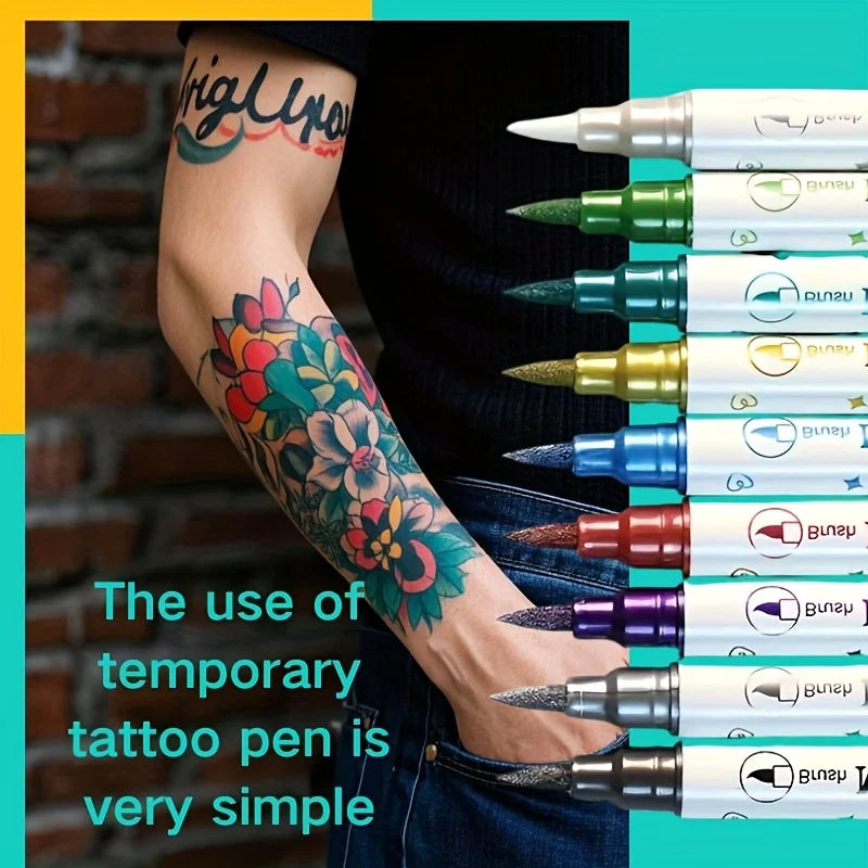 Temporary Body Art Tattoo Marker Pen Set