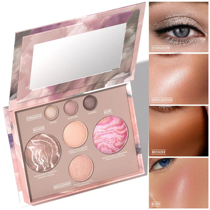 All-in-One Travel Makeup Palette for Face and Eyes