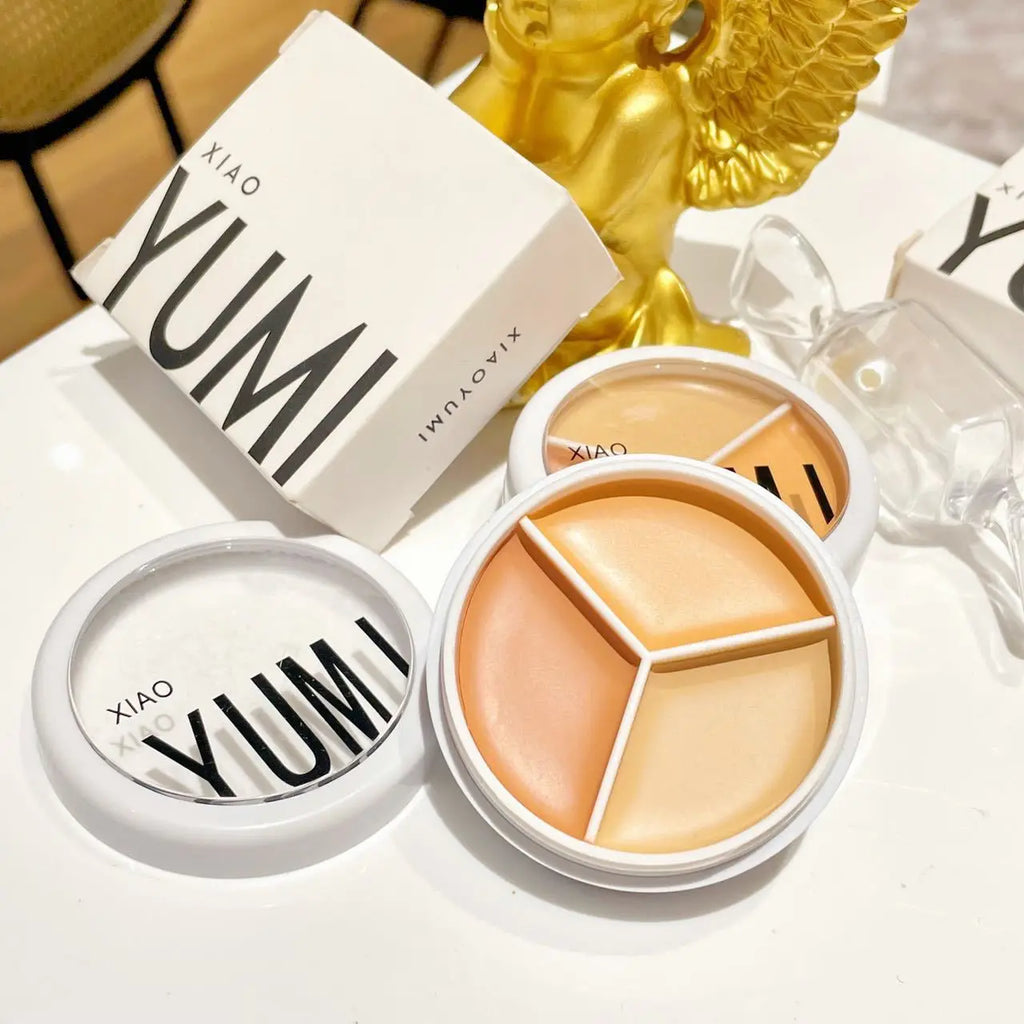 3-Color Cream Concealer Palette for Flawless Skin