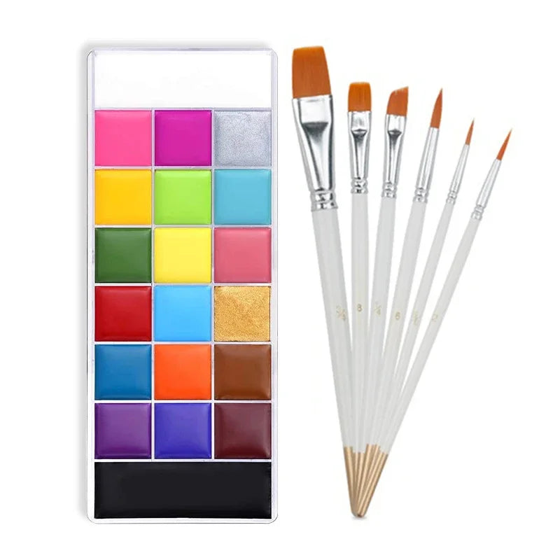 20-Color Professional Face and Body Painting Palette