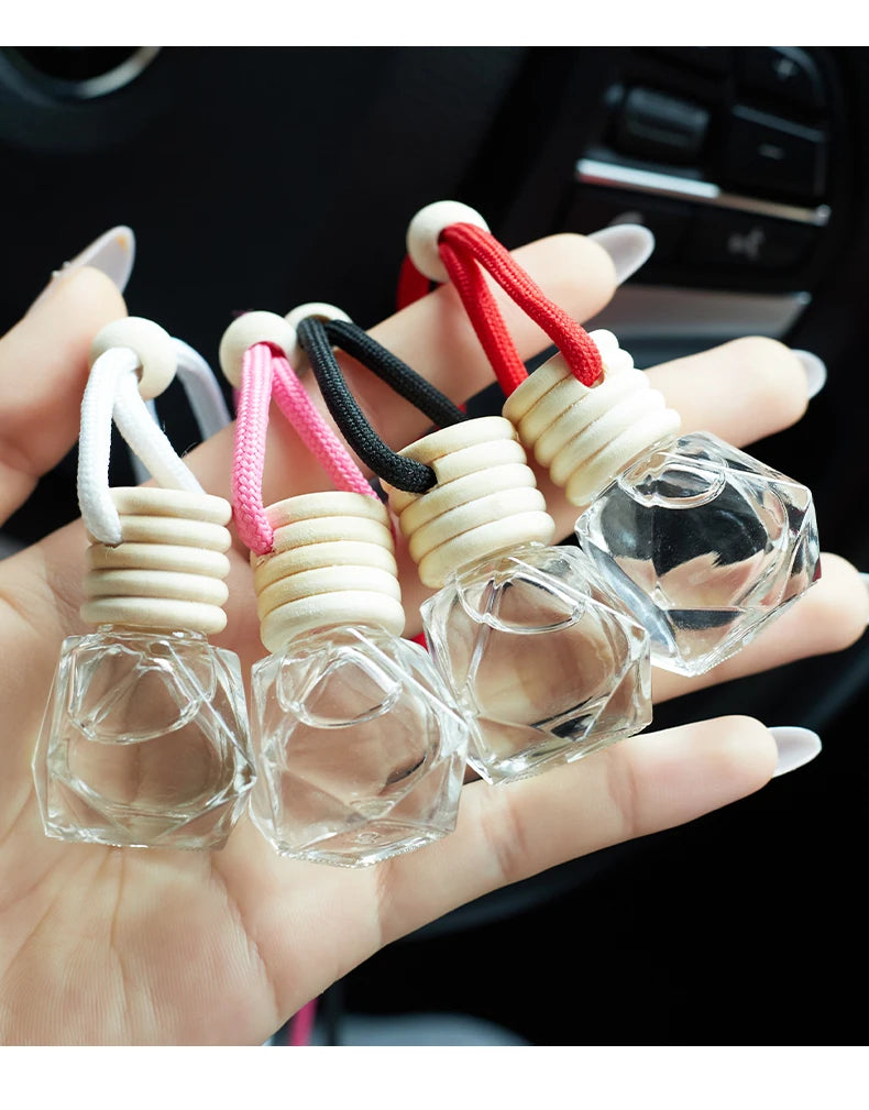 Hanging Glass Car Air Freshener Perfume Bottle