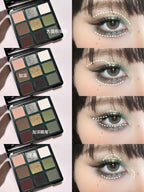 9-Color Olive Green Smokey Eyeshadow Palette