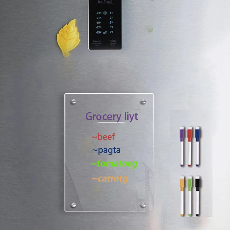Magnetic Acrylic Dry Erase Refrigerator Message Board