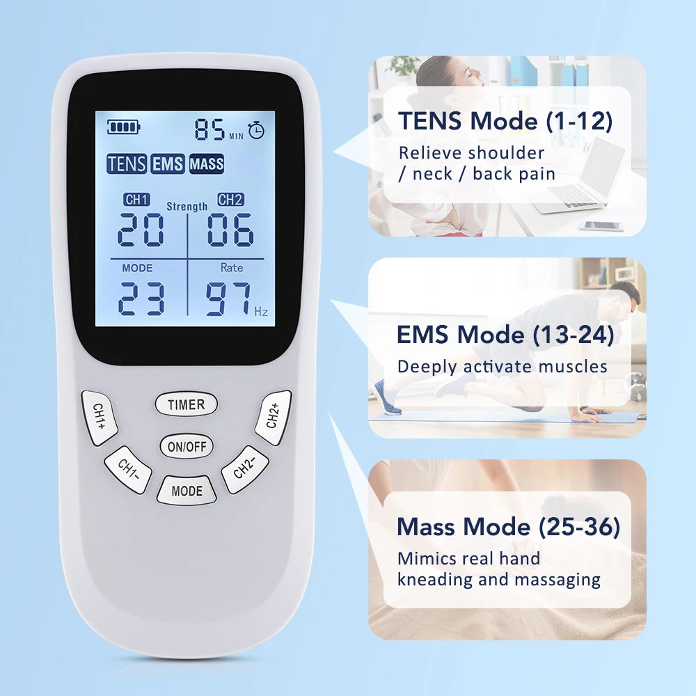 Portable TENS EMS Electric Muscle Stimulator Massager