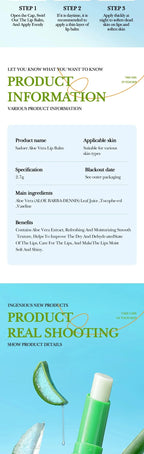 Aloe Vera Hydrating Lip Balm for Dry Chapped Lips