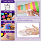 22-Color UV Glow Neon Face and Body Paint Palette