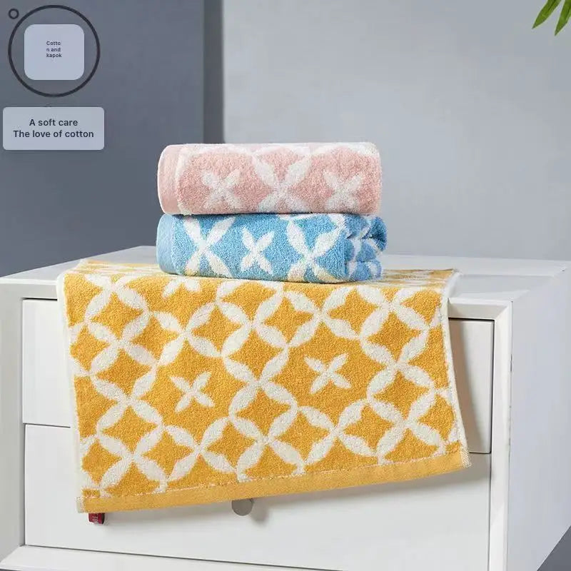 3-Piece Soft Absorbent Cotton Jacquard Bath Towel Set