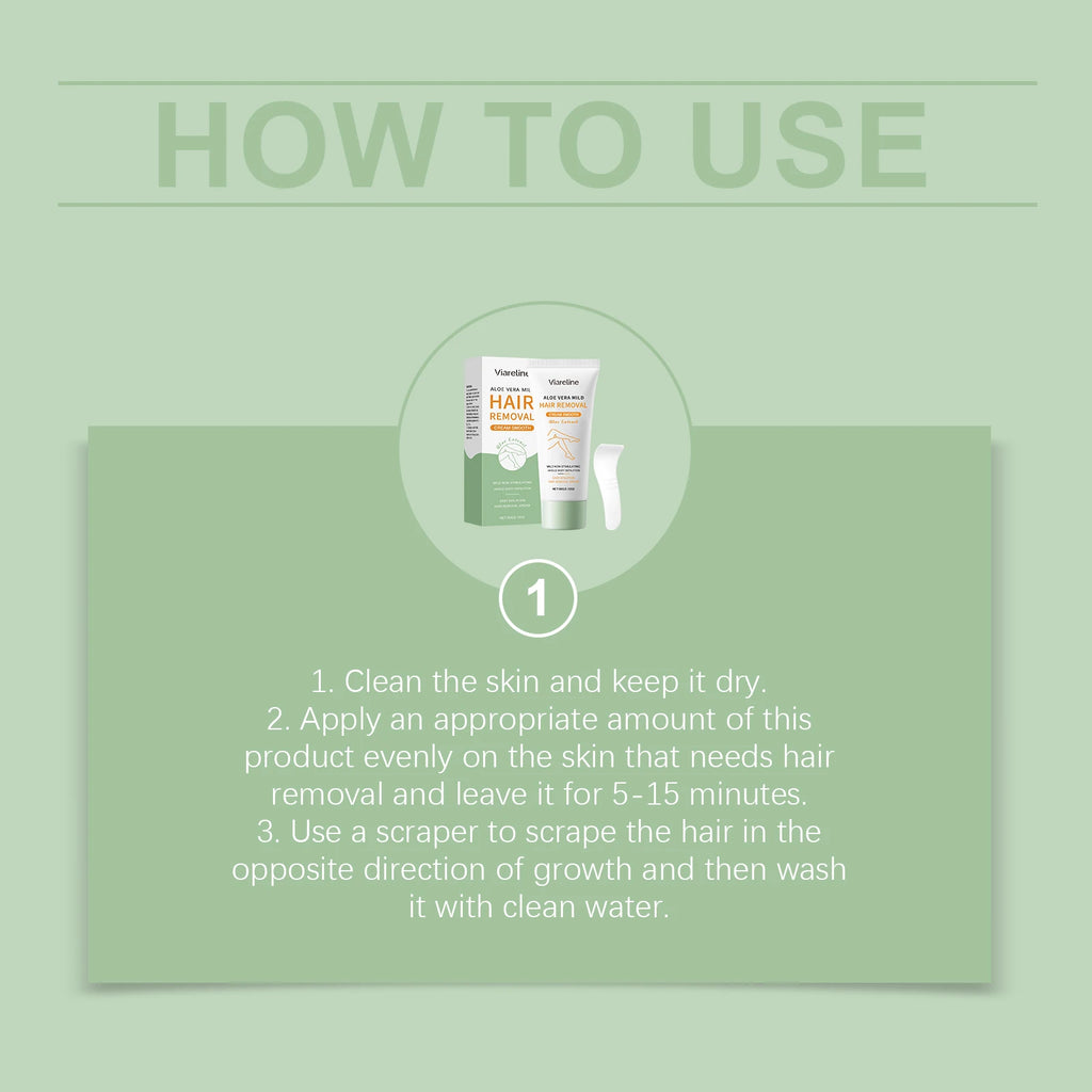 Painless Aloe Vera Hair Removal Cream for Smooth Skin