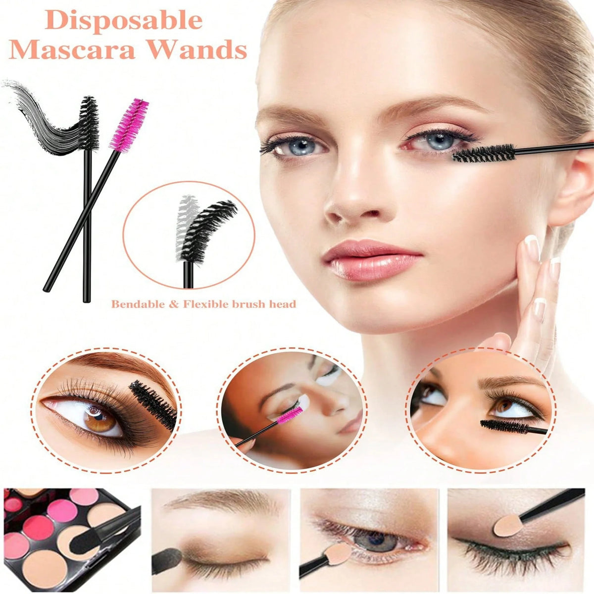 300-Piece Disposable Makeup Applicator and Brush Set with Storage Case