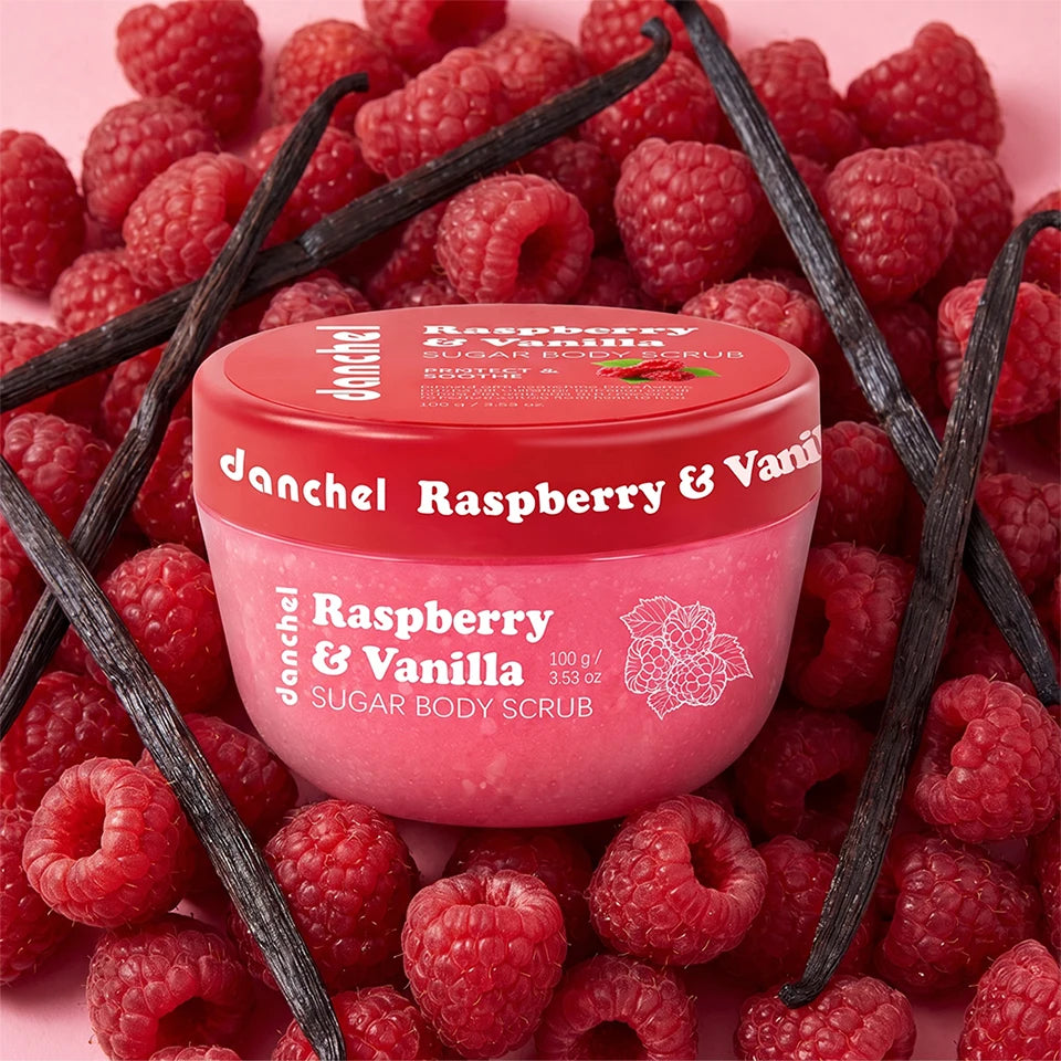 Raspberry Vanilla Sugar Body Scrub for Smooth Exfoliated Skin