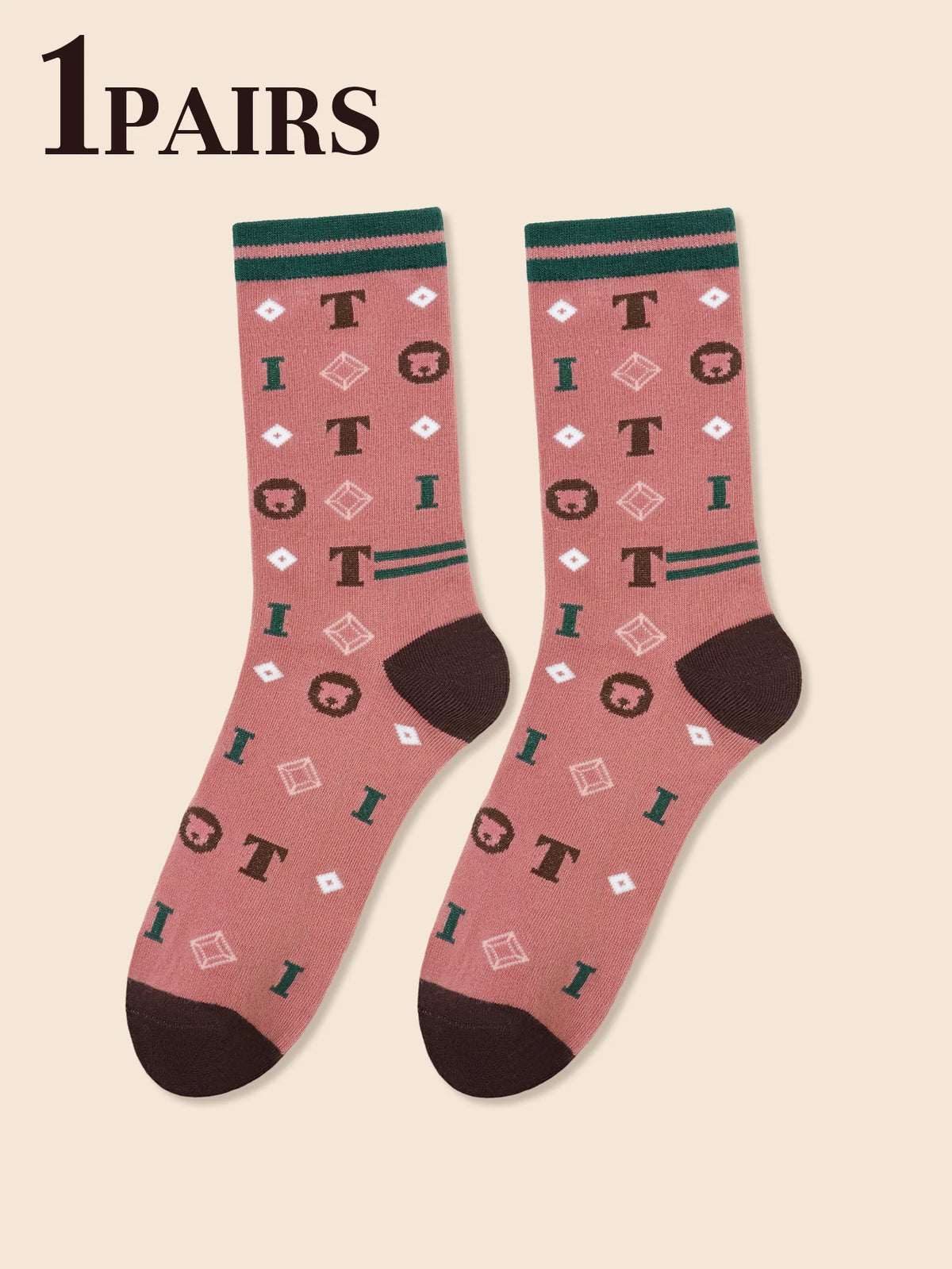 Trendy Teddy Bear Crew Socks for Men