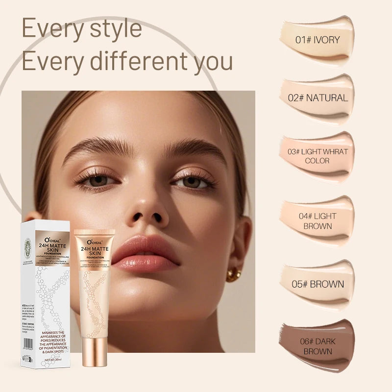 Long-Lasting Waterproof Matte Liquid Foundation