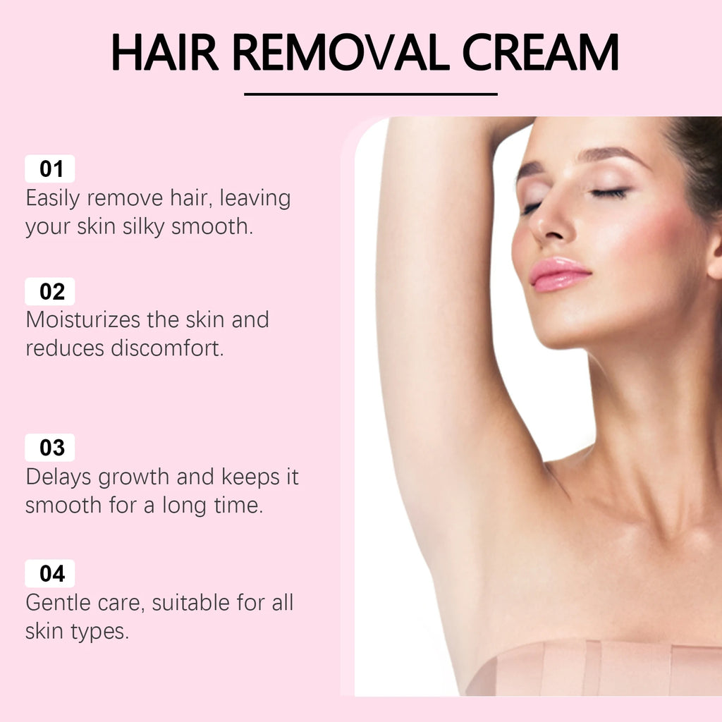 Painless Gentle Hair Removal Cream for Sensitive Skin