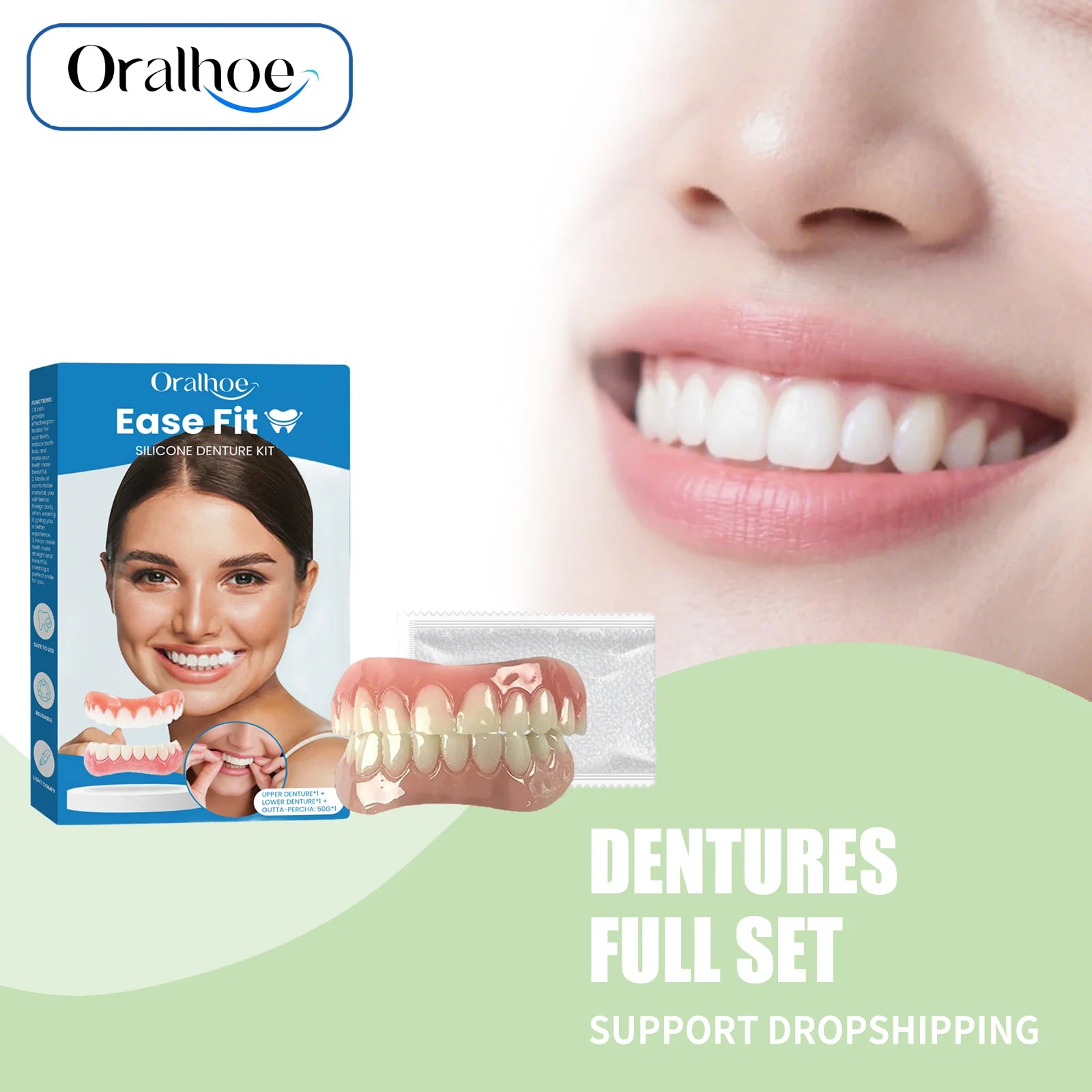 Comfortable Silicone Denture Set for Natural Smile - 1