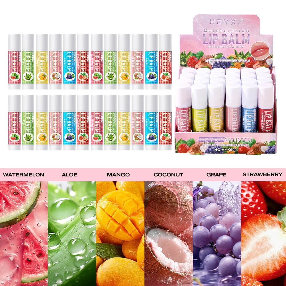 24-Piece Fruit Flavored Moisturizing Lip Balm Set - 16