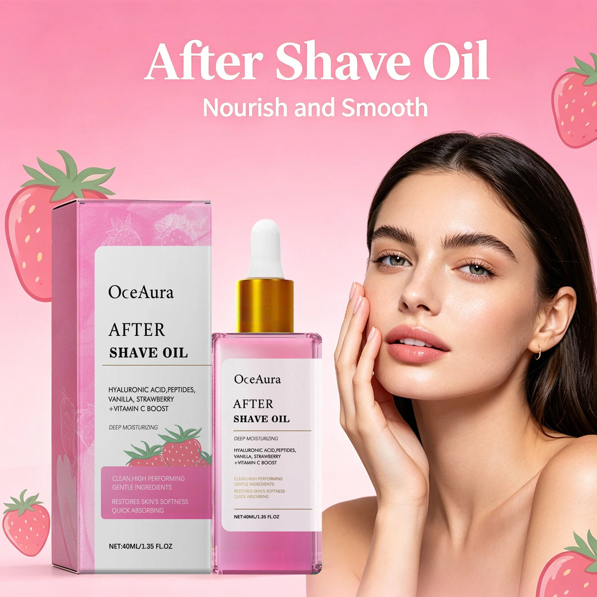 Soothing Strawberry After-Shave Oil for Sensitive Skin