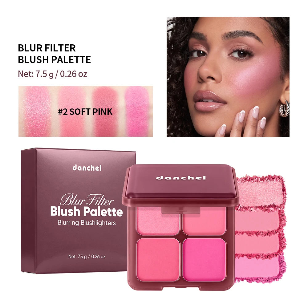 4-Shade Soft Blur Face Blush Palette - 22