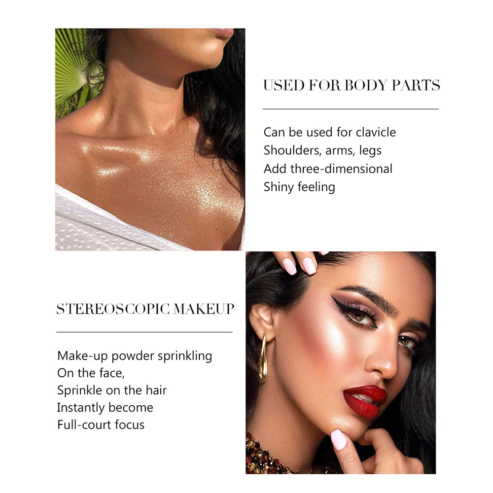 Shimmering High Gloss Body and Hair Highlighter Powder
