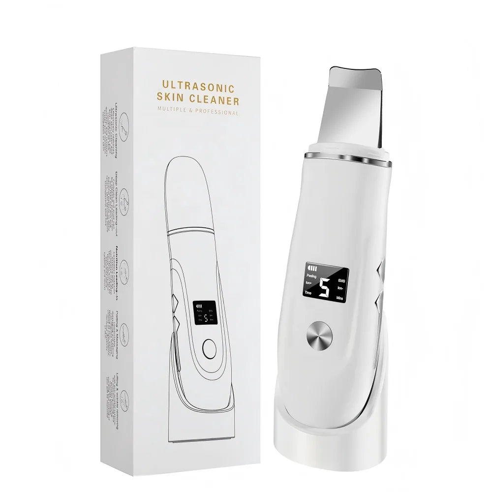 Ultrasonic Facial Skin Scrubber and Pore Cleansing Spatula