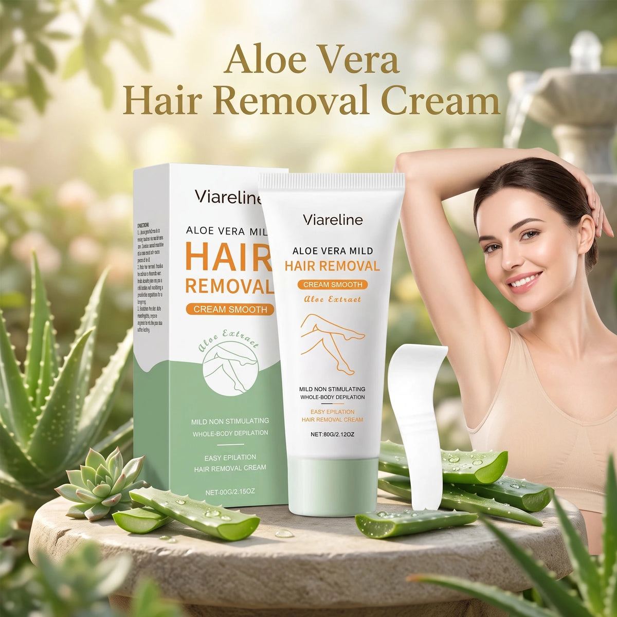 Painless Aloe Vera Hair Removal Cream for Smooth Skin