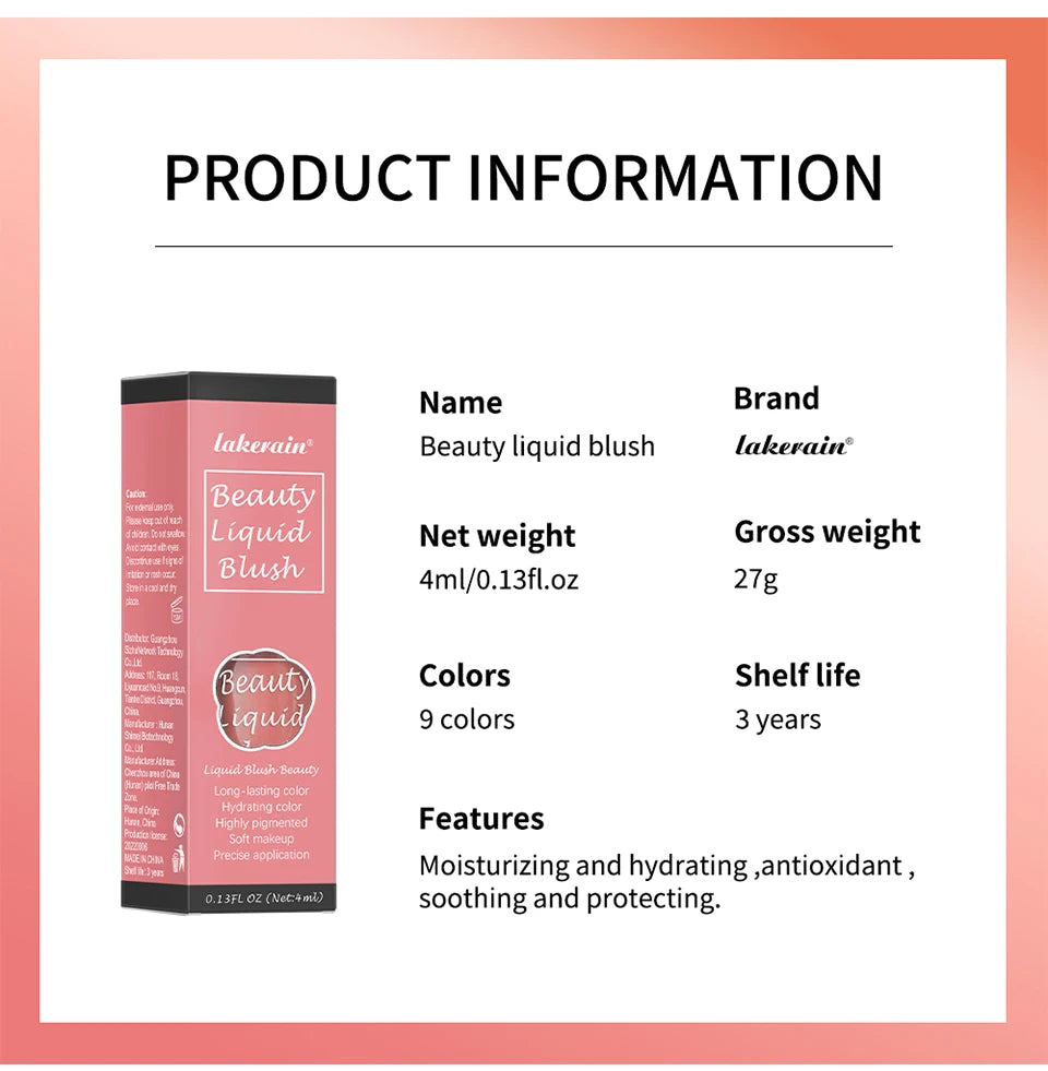 Long-Lasting Waterproof Liquid Blush
