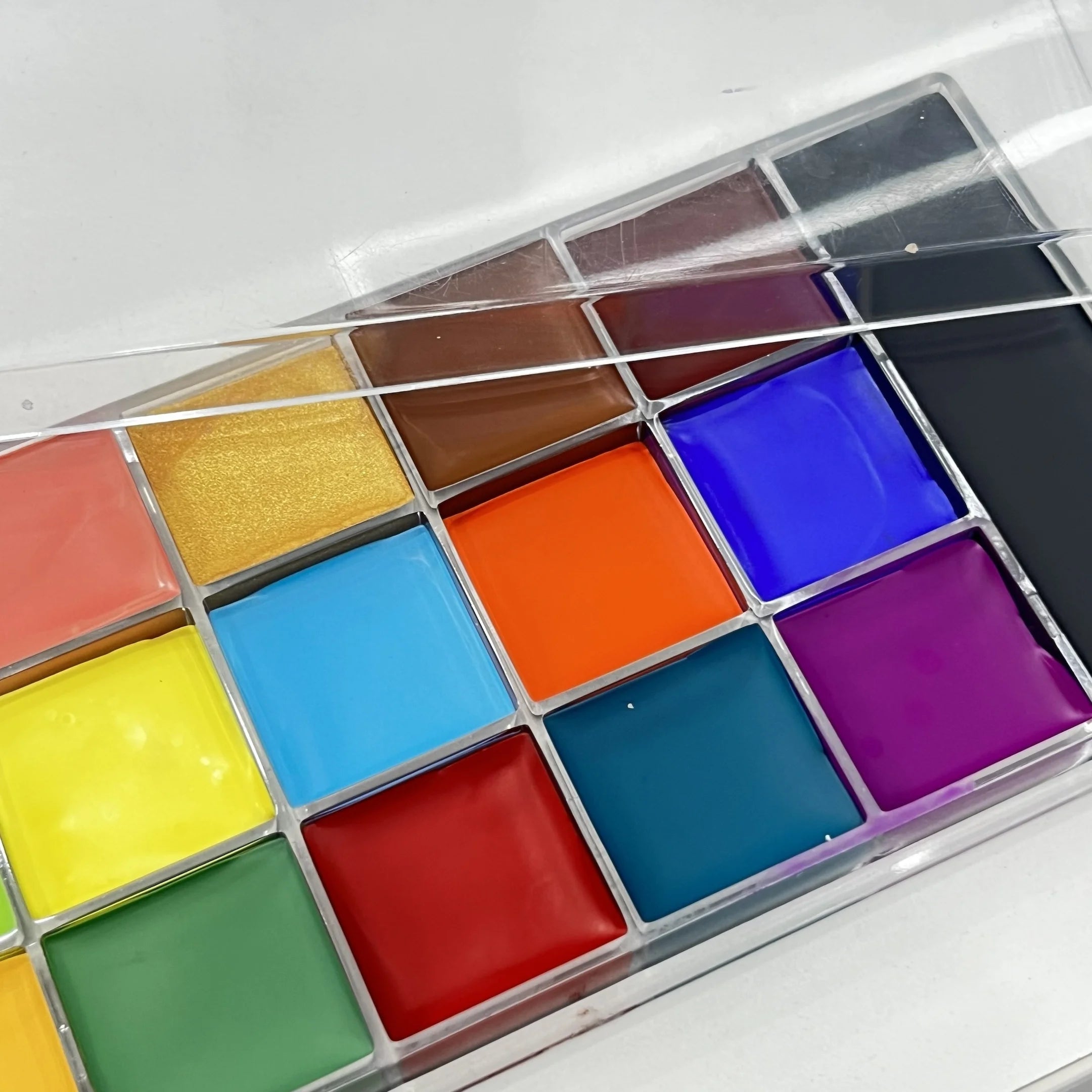 20-Color Professional Face and Body Paint Palette with Brushes - 5