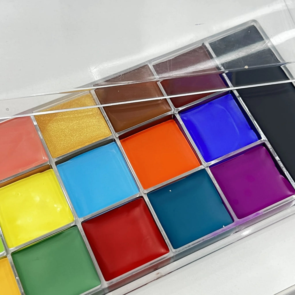 20-Color Professional Face and Body Paint Palette with Brushes