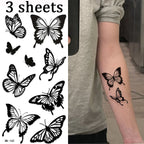 Semi-Permanent Butterfly Temporary Tattoo Set