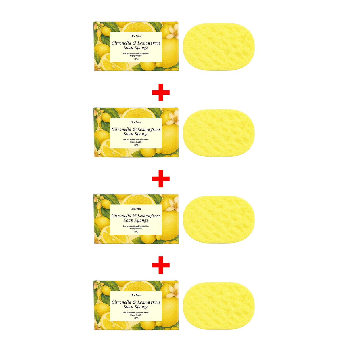 Exfoliating Lemongrass Bath Sponge for Deep Skin Cleansing