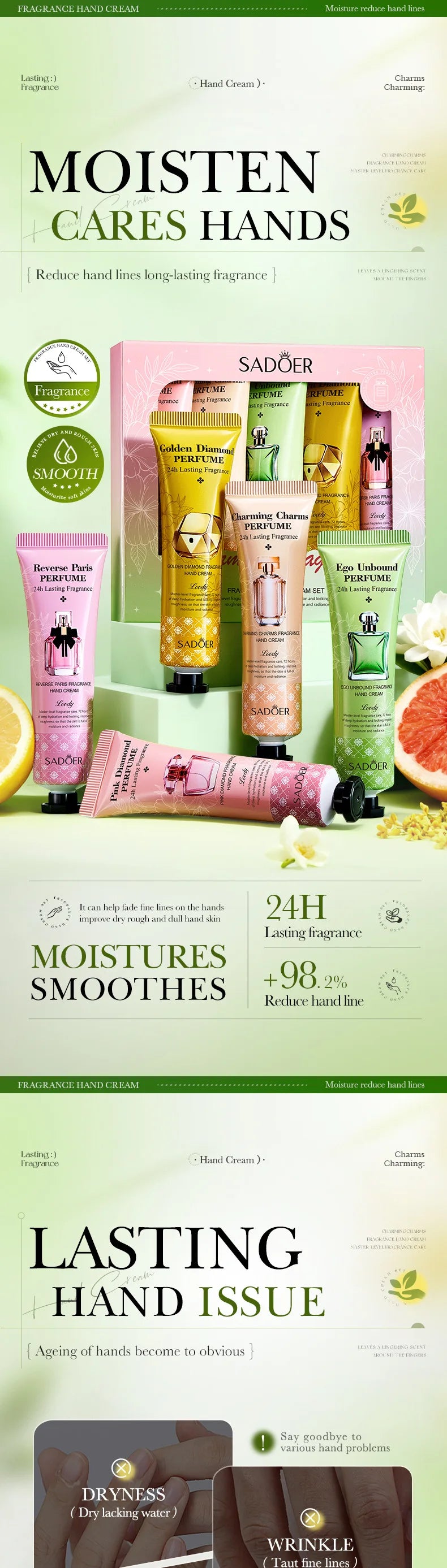 Perfumed Moisturizing Hand Cream Set - 7