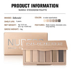 6-Color Matte Eyeshadow Palette for Neutral Nude Makeup Looks