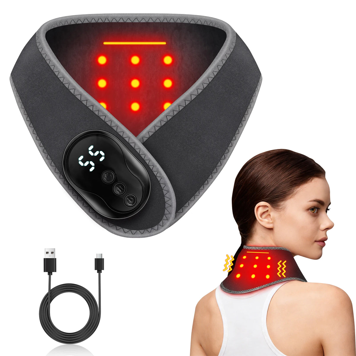 Portable Cordless Vibration Neck Massager Wrap