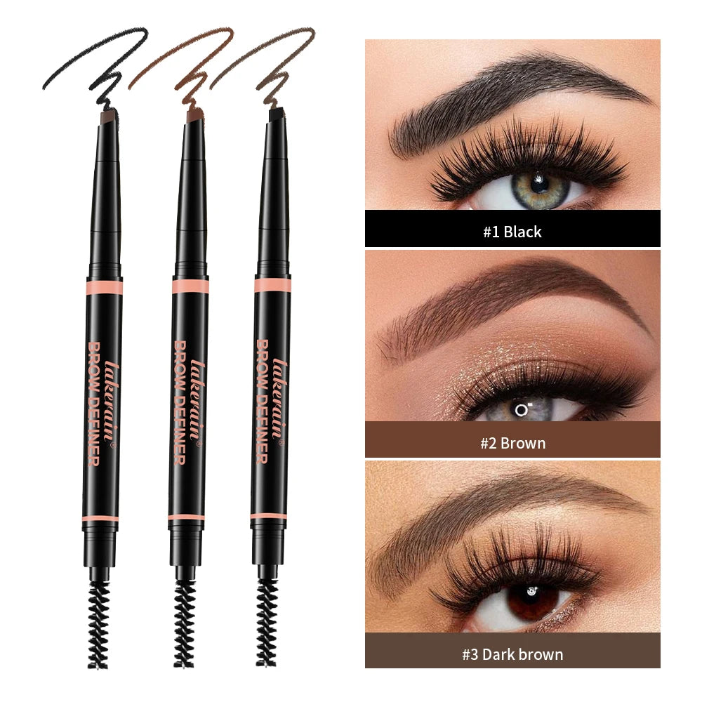 Waterproof Triangular Eyebrow Pencil with Spoolie Brush