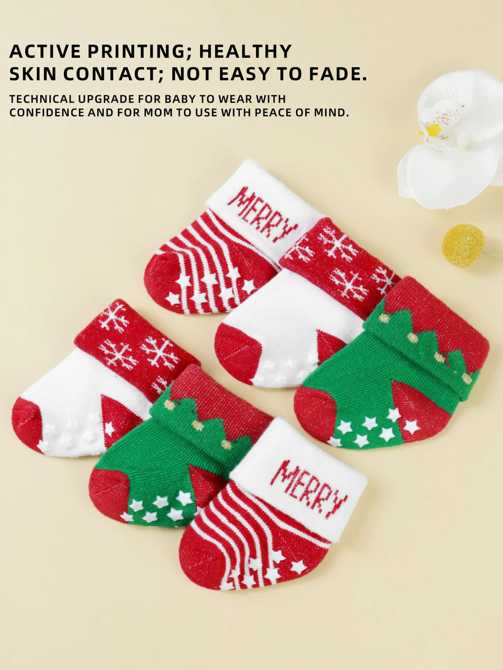 Cozy Christmas Non-Slip Baby Socks