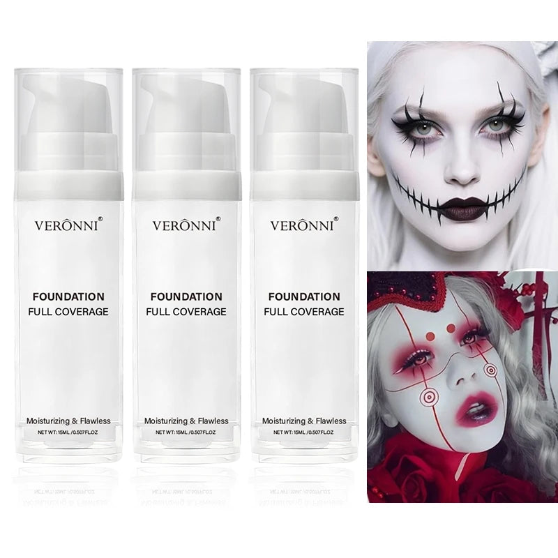 Pure White Liquid Foundation for Cosplay and Stage Makeup - 1
