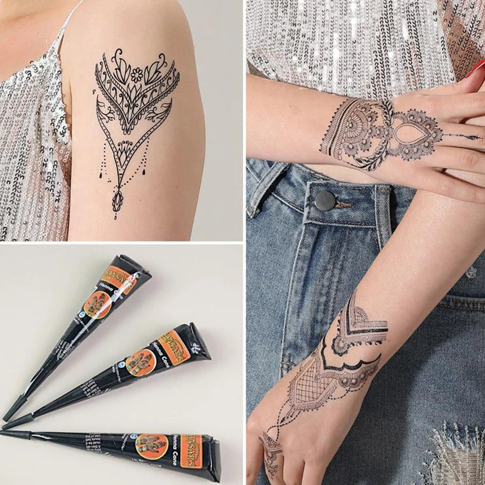 Temporary Henna Body Art Tattoo Paste Cone
