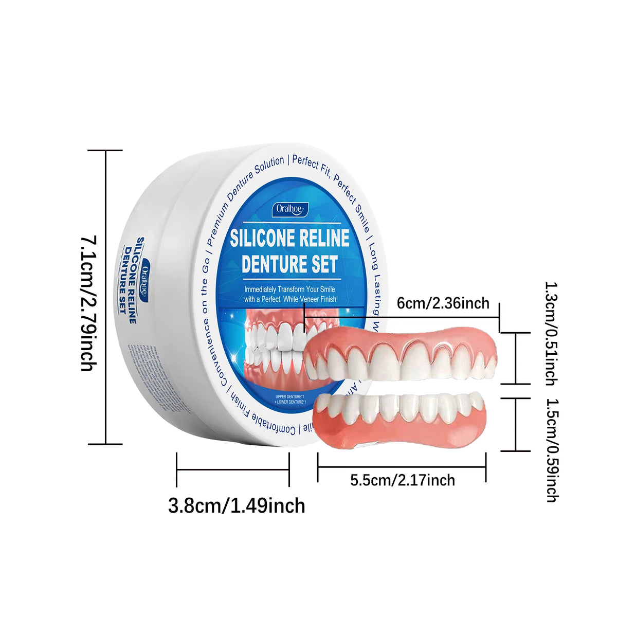 Temporary Silicone Denture Repair and Smile Veneer Kit