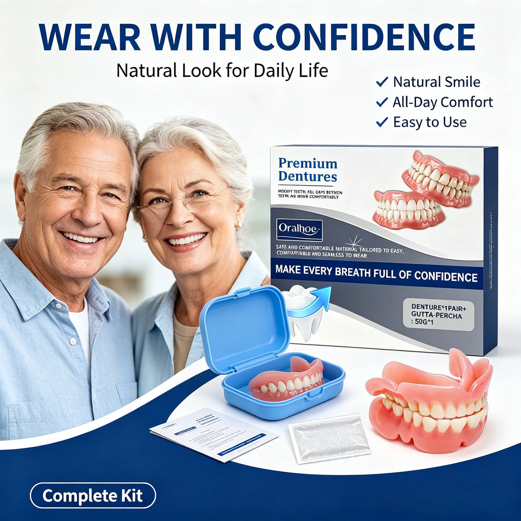 Instant Snap-On Silicone Dentures for Natural Smile