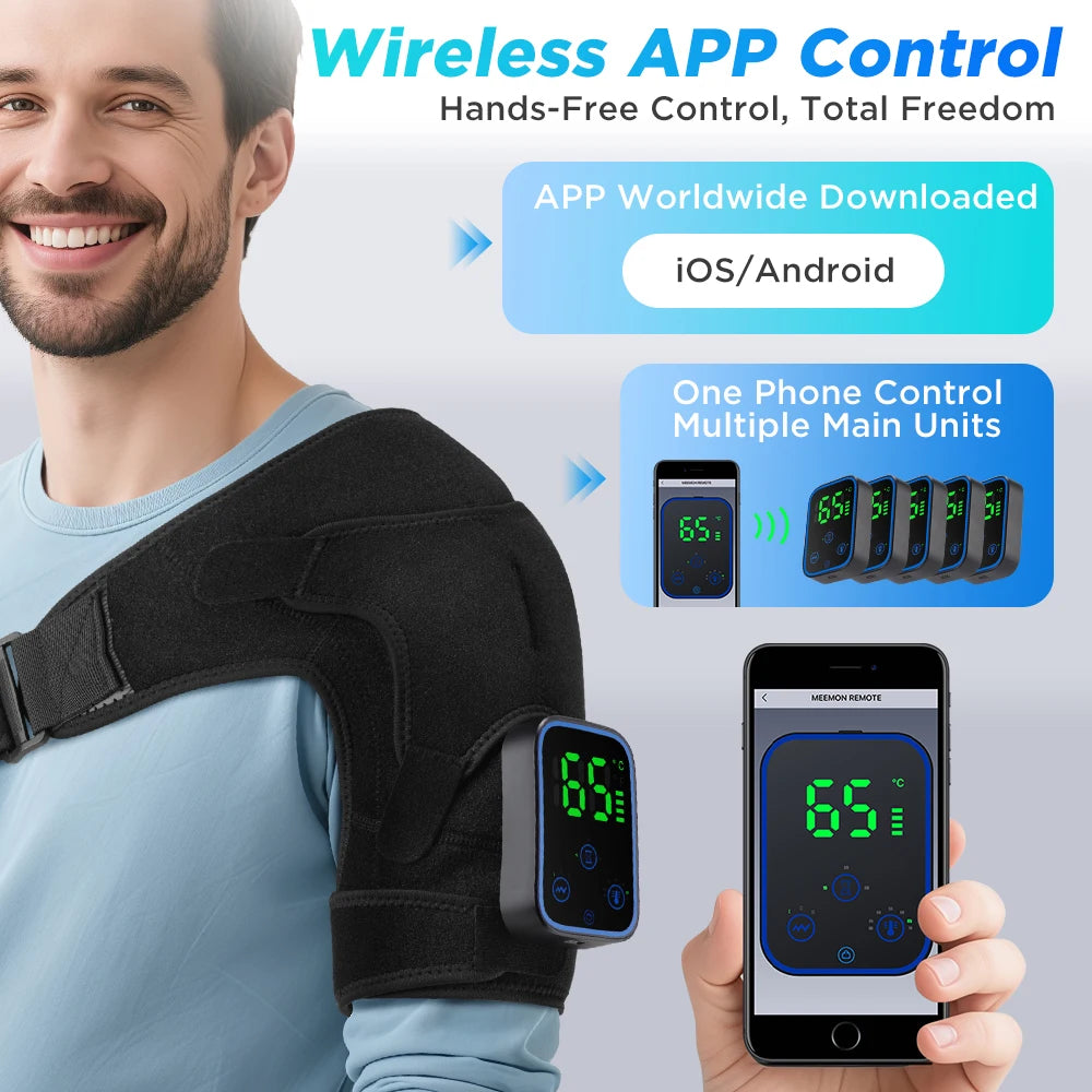 Cordless Heated Shoulder Massage Brace with App Control