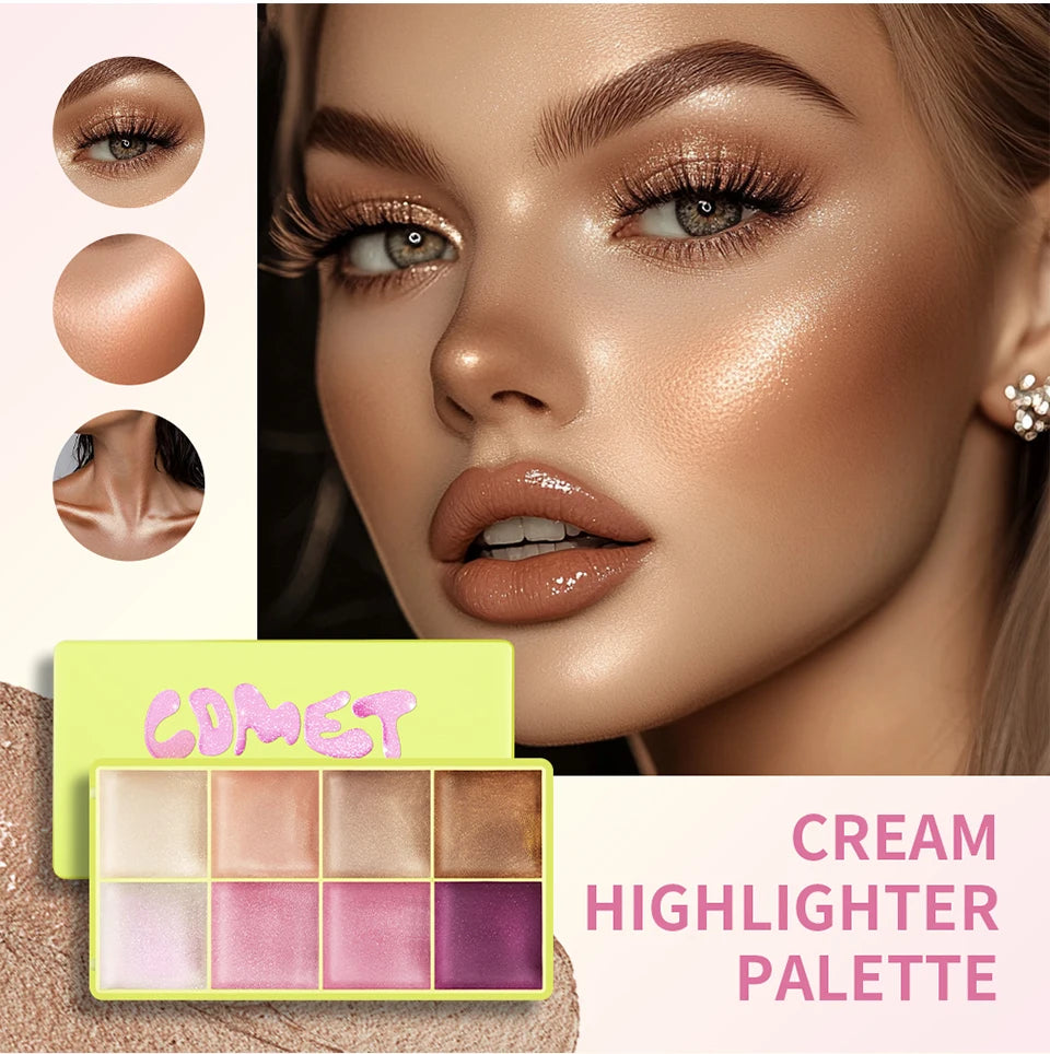 8-Color Cream Contour, Blush and Highlighter Palette
