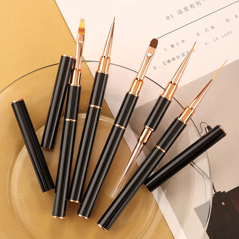 Dual-End Nail Art Liner Brush Set for Precise DIY Manicures