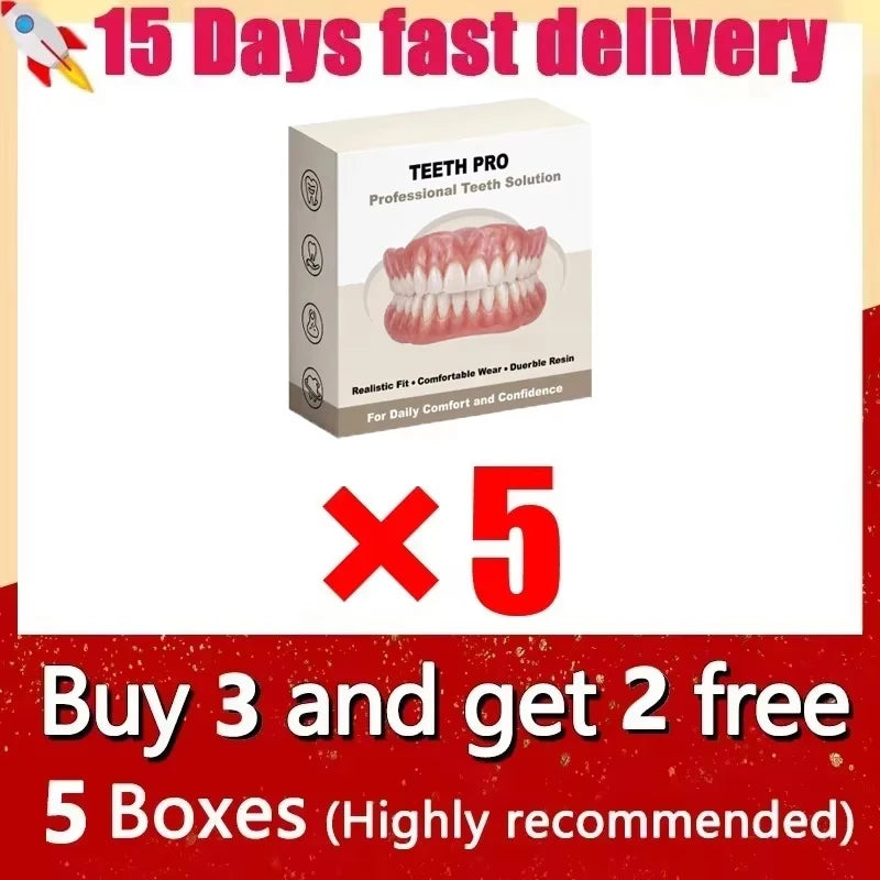 Comfortable Realistic Silicone Smile Dentures for Adults - 14