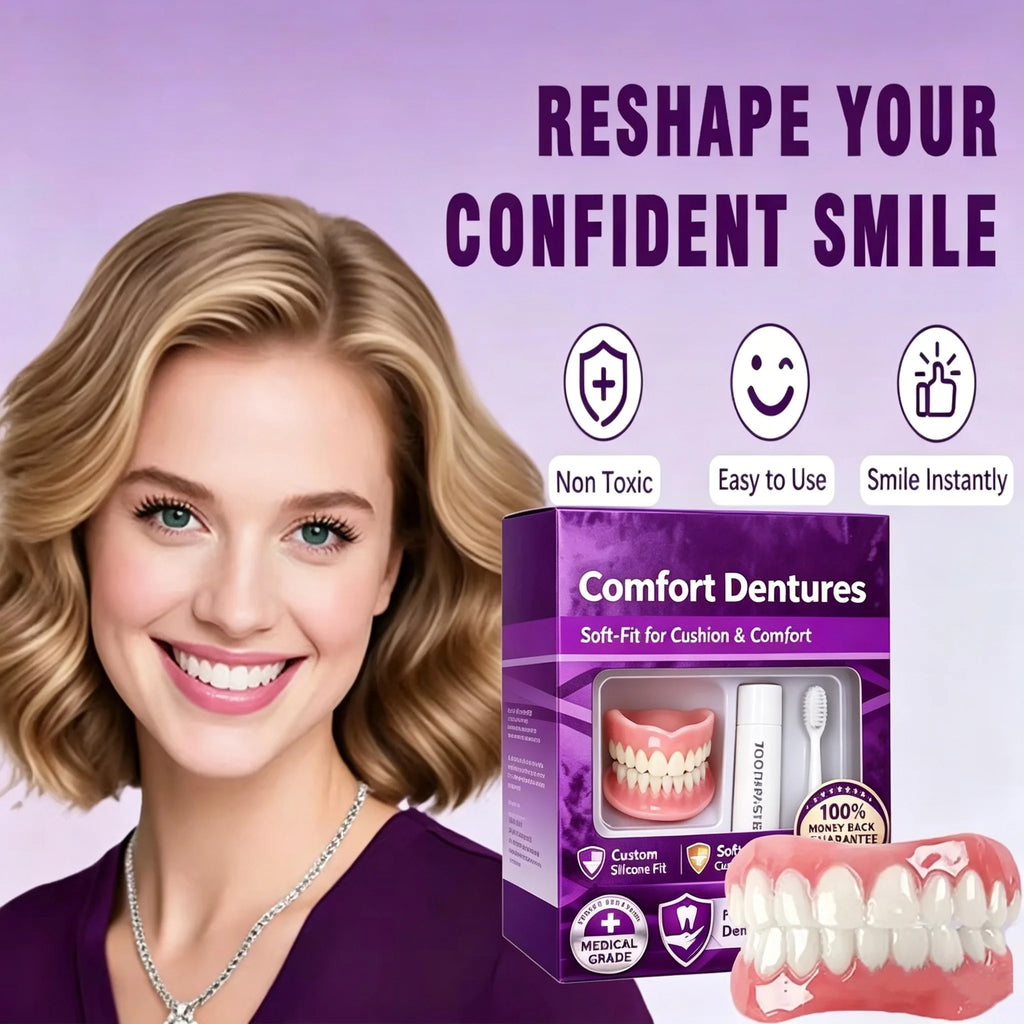Instant Comfort Cosmetic Denture Set for Natural Smile