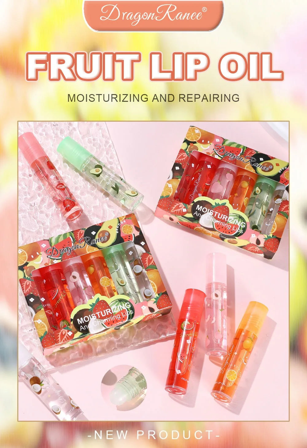 Fruit Roll-On Hydrating Lip Gloss Set - 6