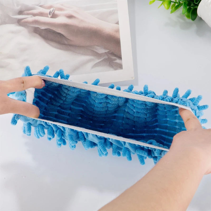 Chenille Microfiber Mop Shoe Covers for Hands-Free Floor Cleaning
