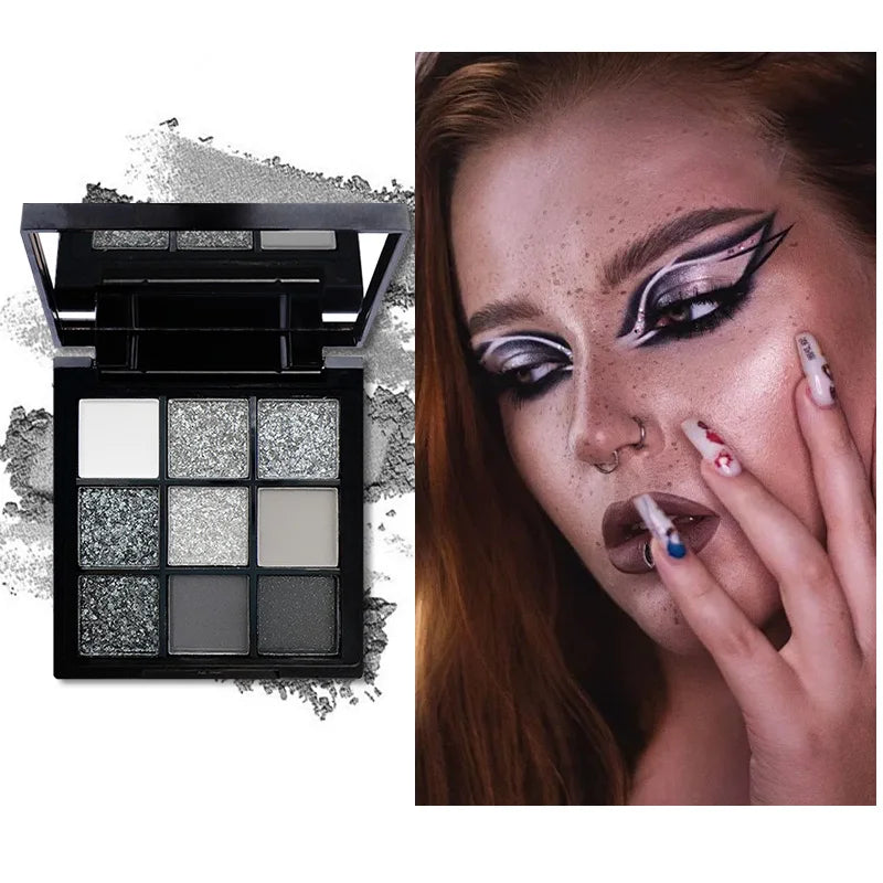 9-Color Smoky Matte and Shimmer Eyeshadow Palette